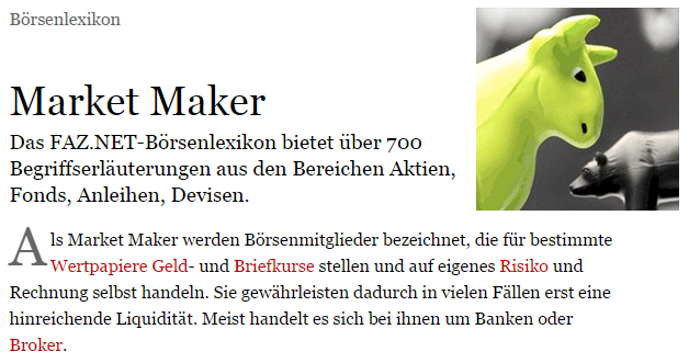 Bester Forex Broker - FAZ-Börsenlexikon-Market-Maker 