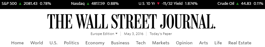 Aktien Broker Wall-Street-Journal-Headline 