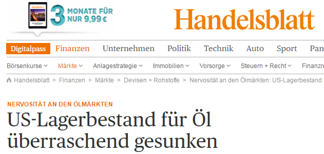 Handelsblatt-Lagerbestände-Headline